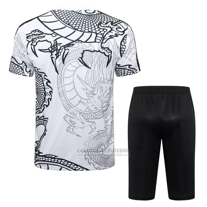 Fato de Treino Real Madrid Dragon Manga Curta 2024-2025 Branco - Calcas Curta